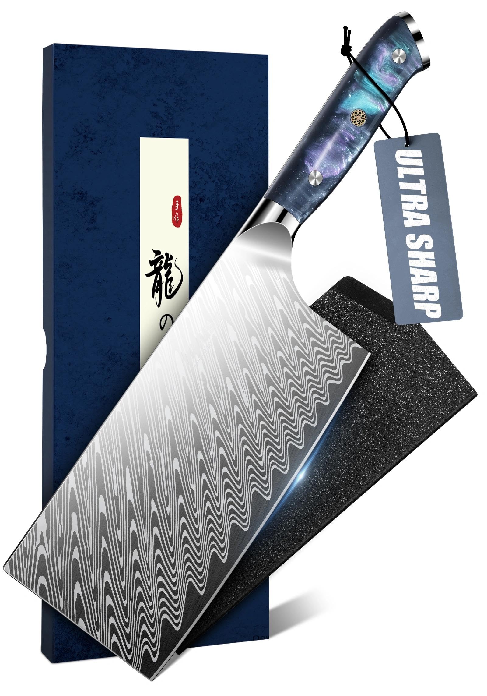 Coltello Cinese da Cucina in Acciaio Inox Affilato per Tagliare Carne