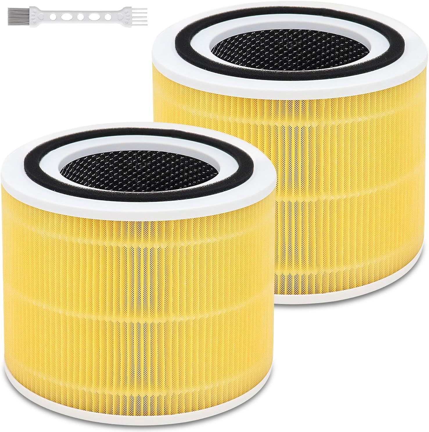 2 Pack Core 300/Core P350 Compatible with LEVOIT Core P350/Core 300 and Core 300S, Grade True Filter High-Efficiency Activated Carbon, Compare to Part # Core 300-RF (Yellow-2 Pack)