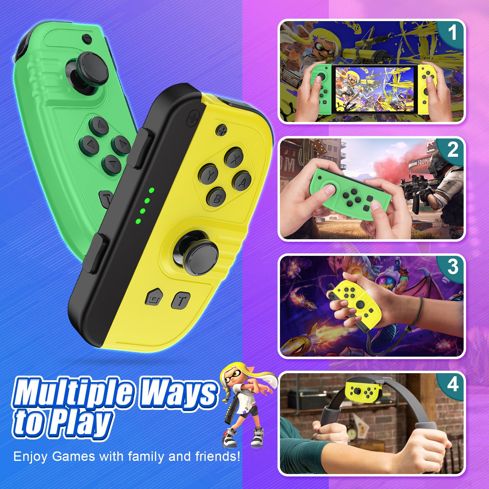 Joycons for Nintendo Switch Controller, Replacement for Switch