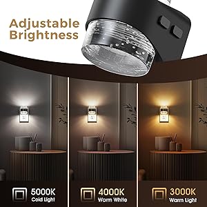 L LOHAS LED Night Light, Bubble Night Lights Plug into Wall, 3000K/4000k/5000K Adjustable Color Temperature Night Light,Dimmable Nightlights with Dusk to Dawn Sensor for Rooms Bathroom Hallway