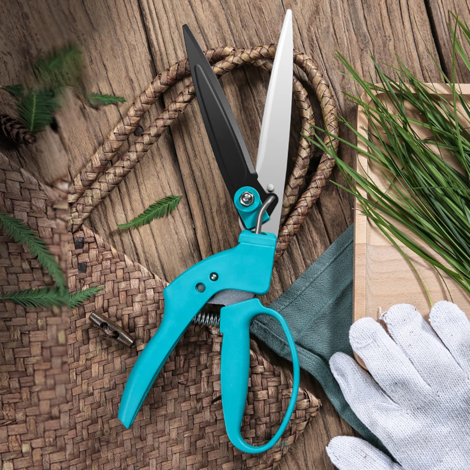 Amazon | 芝生ばさみ 180度回転刃 しばかりき 手動 ハサミ 芝刈り