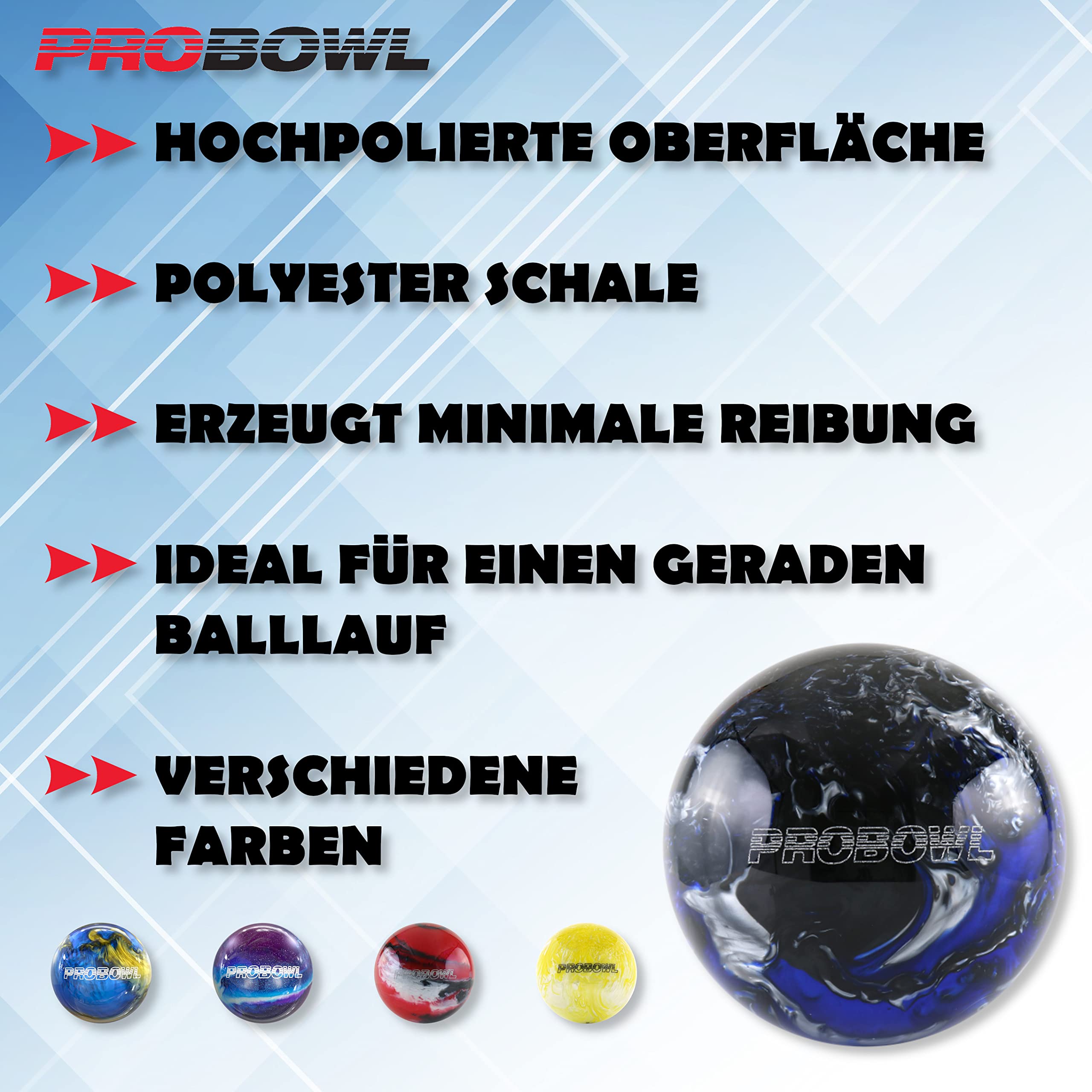 EMAX - Pelota de bolos Pro Bowl Spareball | Bola de bolos de poliéster pulido | Divertidas pelotas de bolos para mujer, hombre, niños y adultos | Bola de limpieza