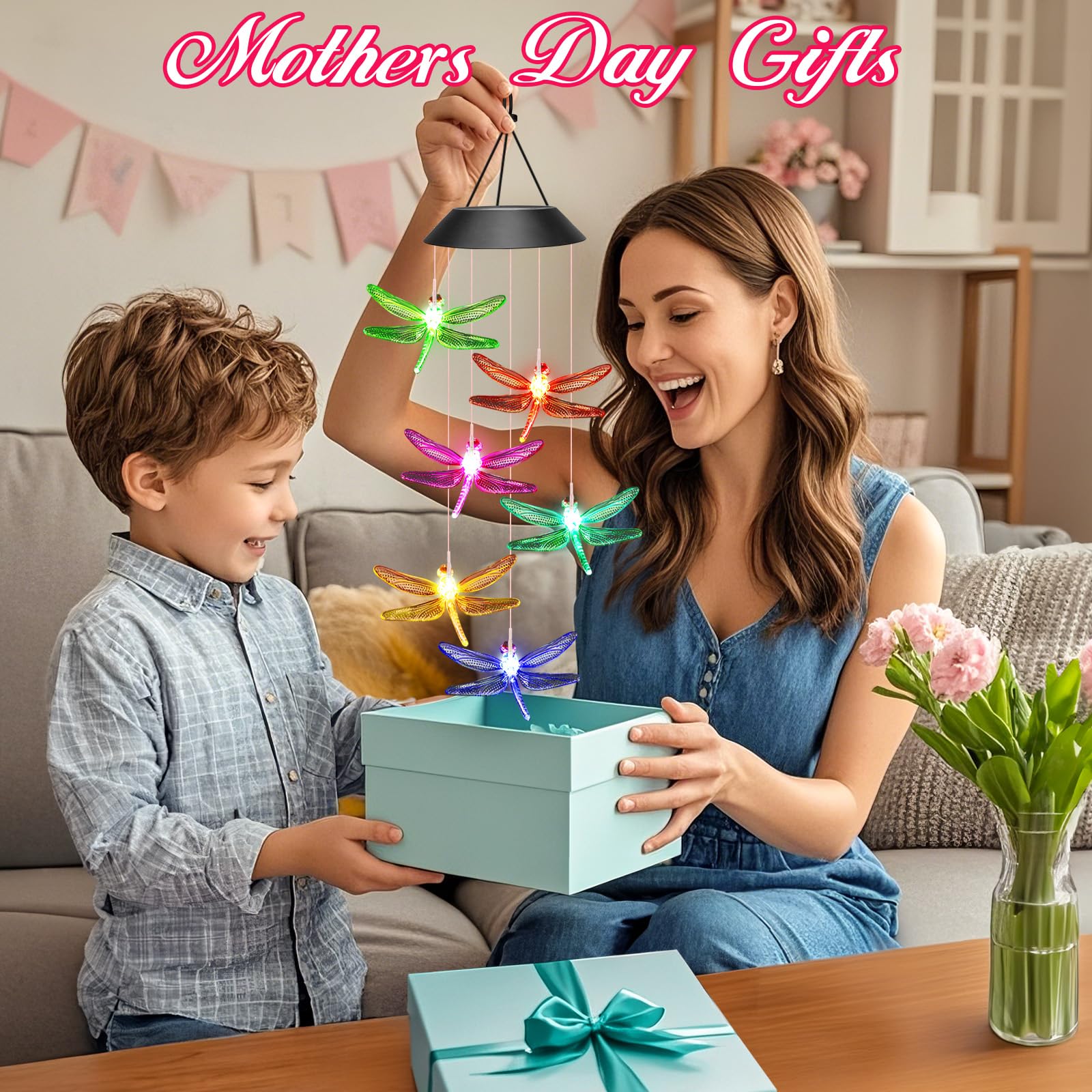 Campanelli Eolici TickTime Con Girandola Libellula: Decorazione Da Giardino Regalo Per Tutti - 4