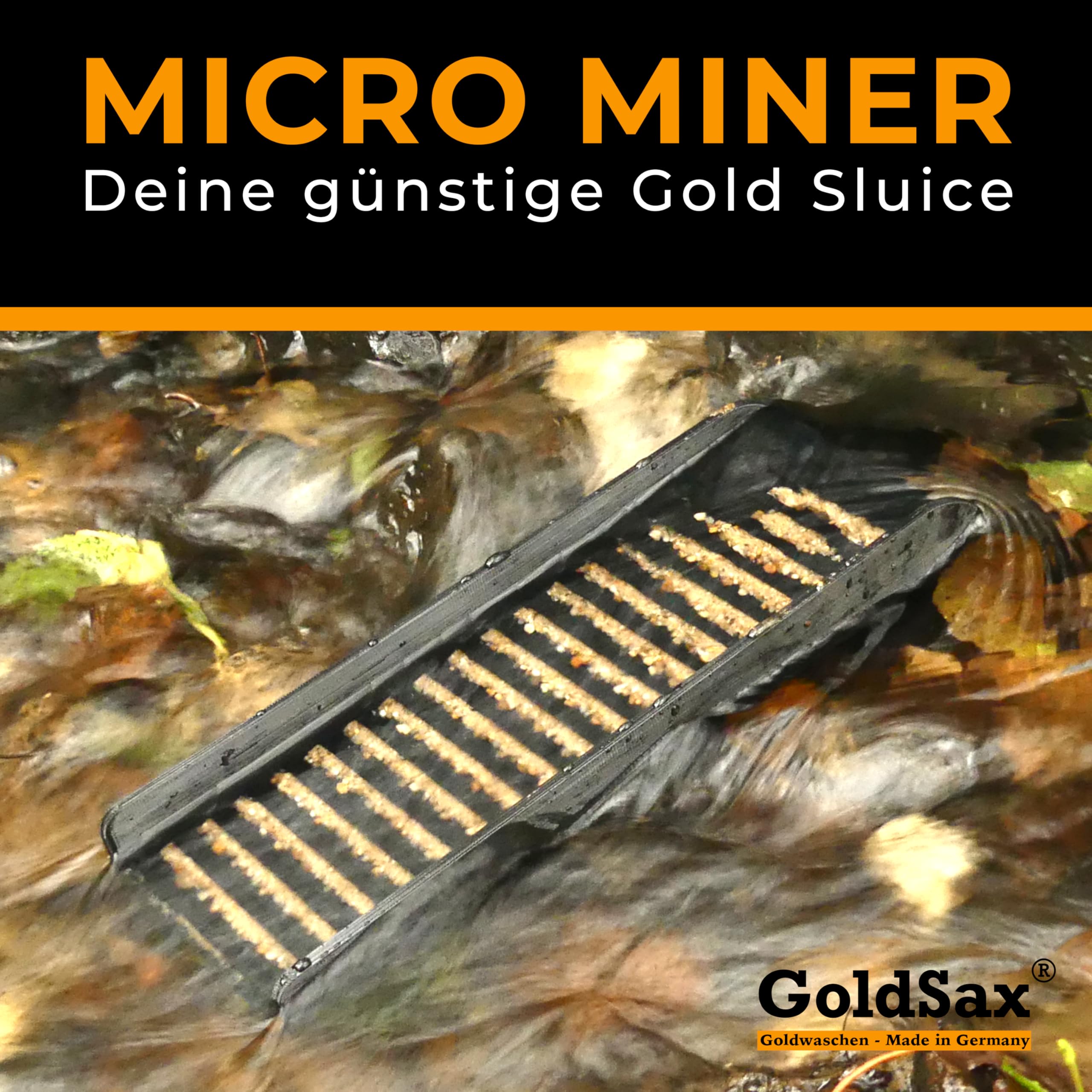 Micro Miner, Pocketsluice, Mini Goldwaschrinne, Robuste und Leichte Sluicebox für Abenteuer Unterwegs