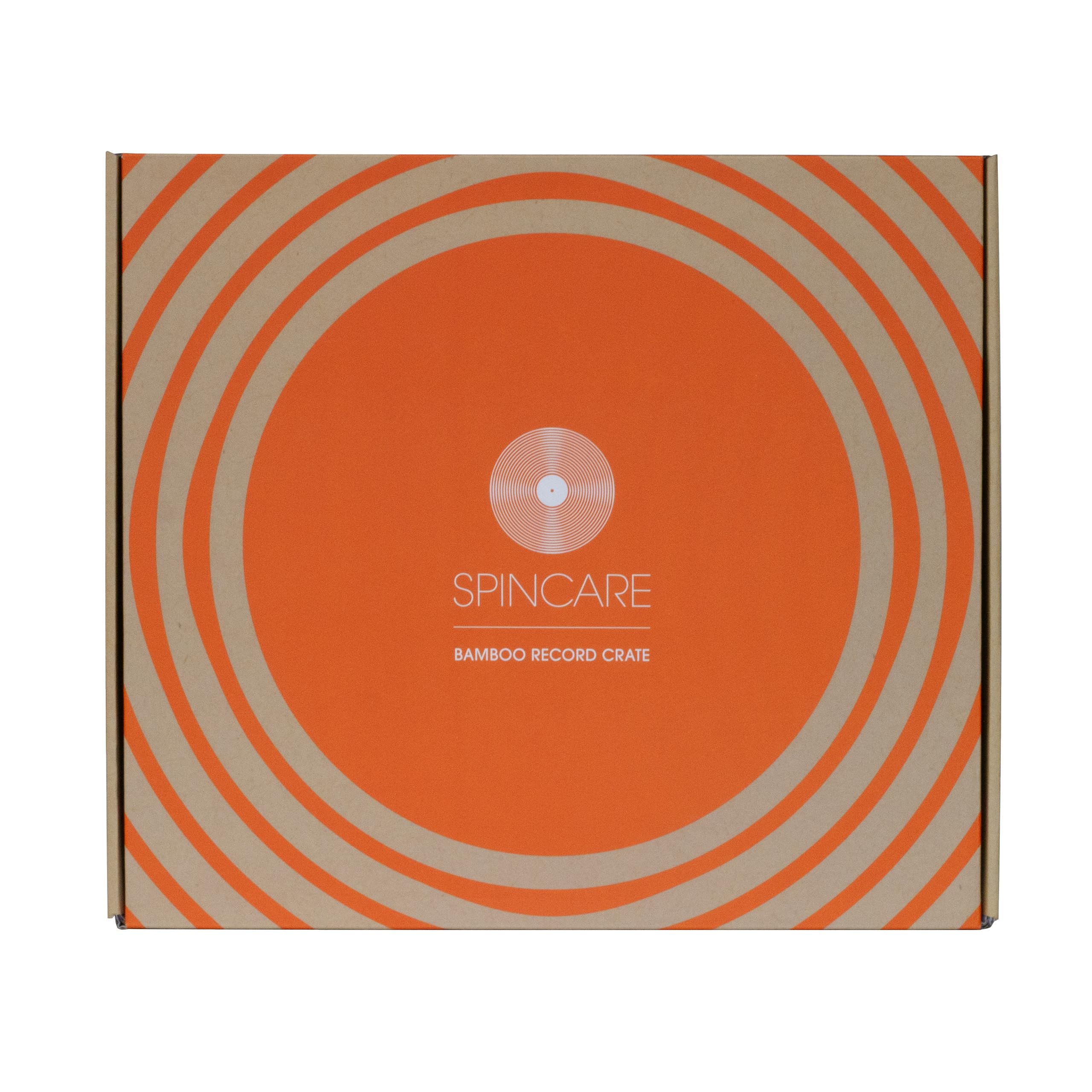 SPINCARE Caisse rangement vinyle | Caisse vinyle et boîte d'affichage en bambou Premium pour disques vinyles 33 tours et albums | Contient jusqu'à 80 LPs | Pour disques simples, doubles et coffrets