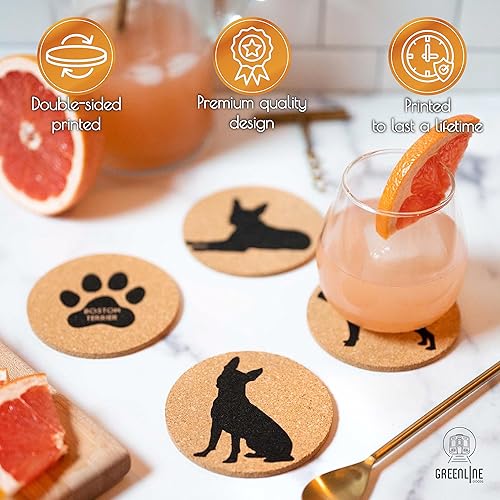 Miniatura 9 de Chihuahua Lovers - Juego de 4 posavasos de corcho para perros con parte inferior protectora, posavasos decorativos de Chihuahua para bebidas, gran