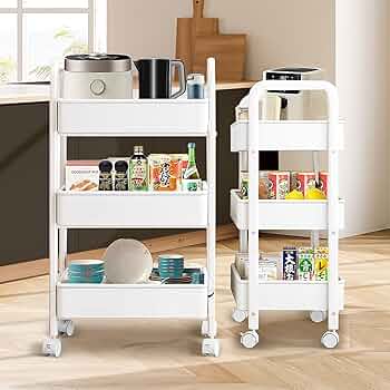 Amazon.co.jp: キッチンラック キッチンワゴン キャスター付き