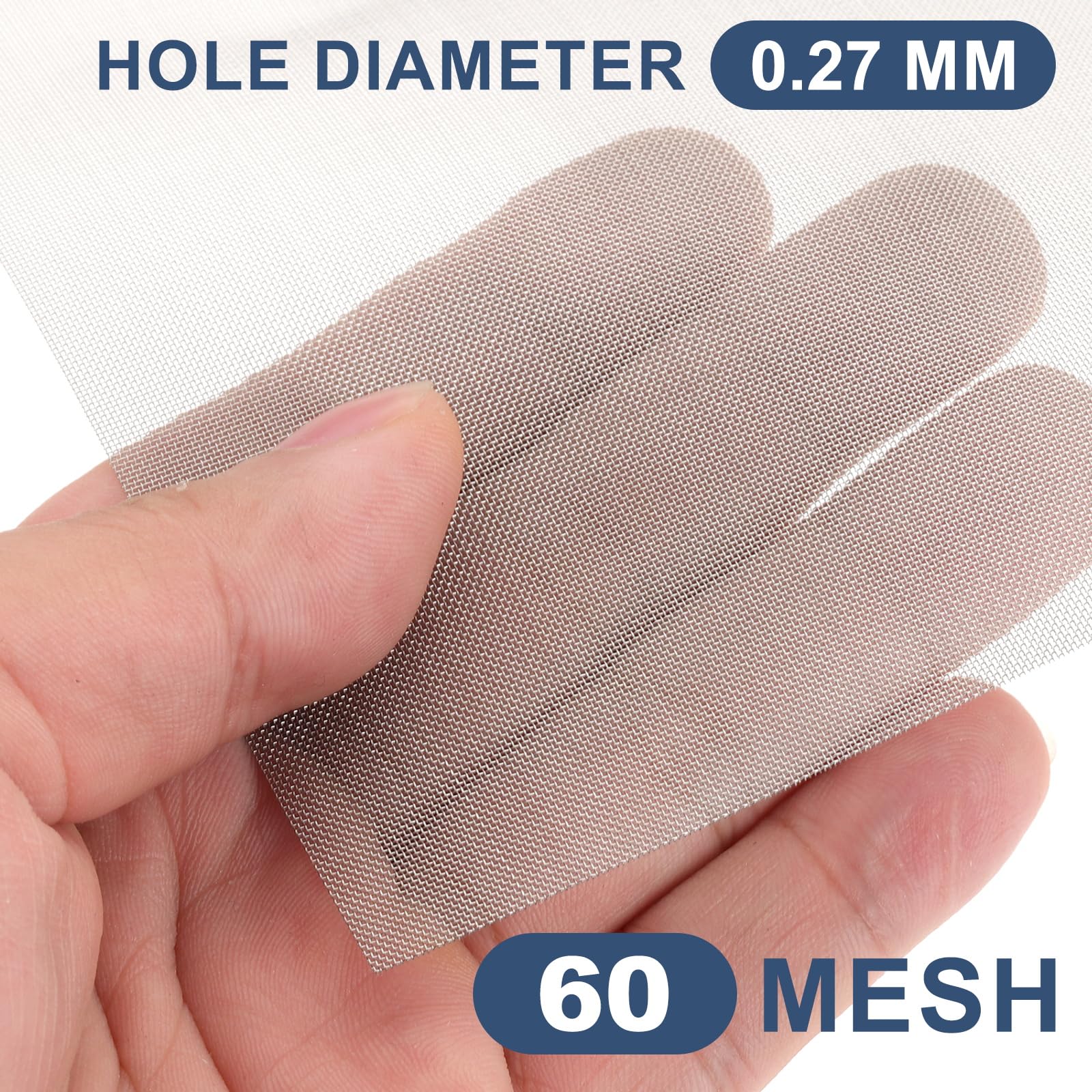 PATIKIL Malla Tejida De 60 Mesh 15.7" X 47.2" (120 X 40cm) Hoja De Filtro De Acero Inoxidable 304 Para Maquinaria Industrial Filtrado De Polvo Partículas Finas 0.27mm Agujero
