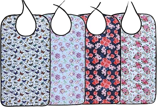 Miniatura 10 de CACTIYE Baberos impermeables para adultos para adultos que comen tela para ancianos mayores y discapacitados babero de felpa protectores de ropa