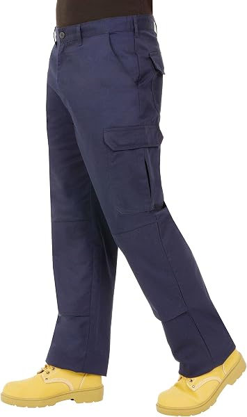 ProLuxe Pantaloni da Lavoro da Uomo, Resistenti, Modello Cargo, con Tasche Imbottite sulle Ginocchia e Cuciture rinforzate - 5