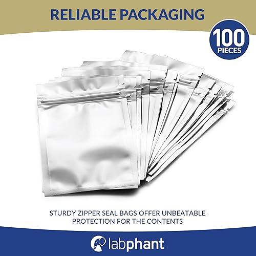 Miniatura 2 de Bolsas Mylar con cierre de cremallera de 4.5 x 6.5 pulgadas | 100 bolsas | Bolsas sellables con sellado térmico para dulces y alimentos,