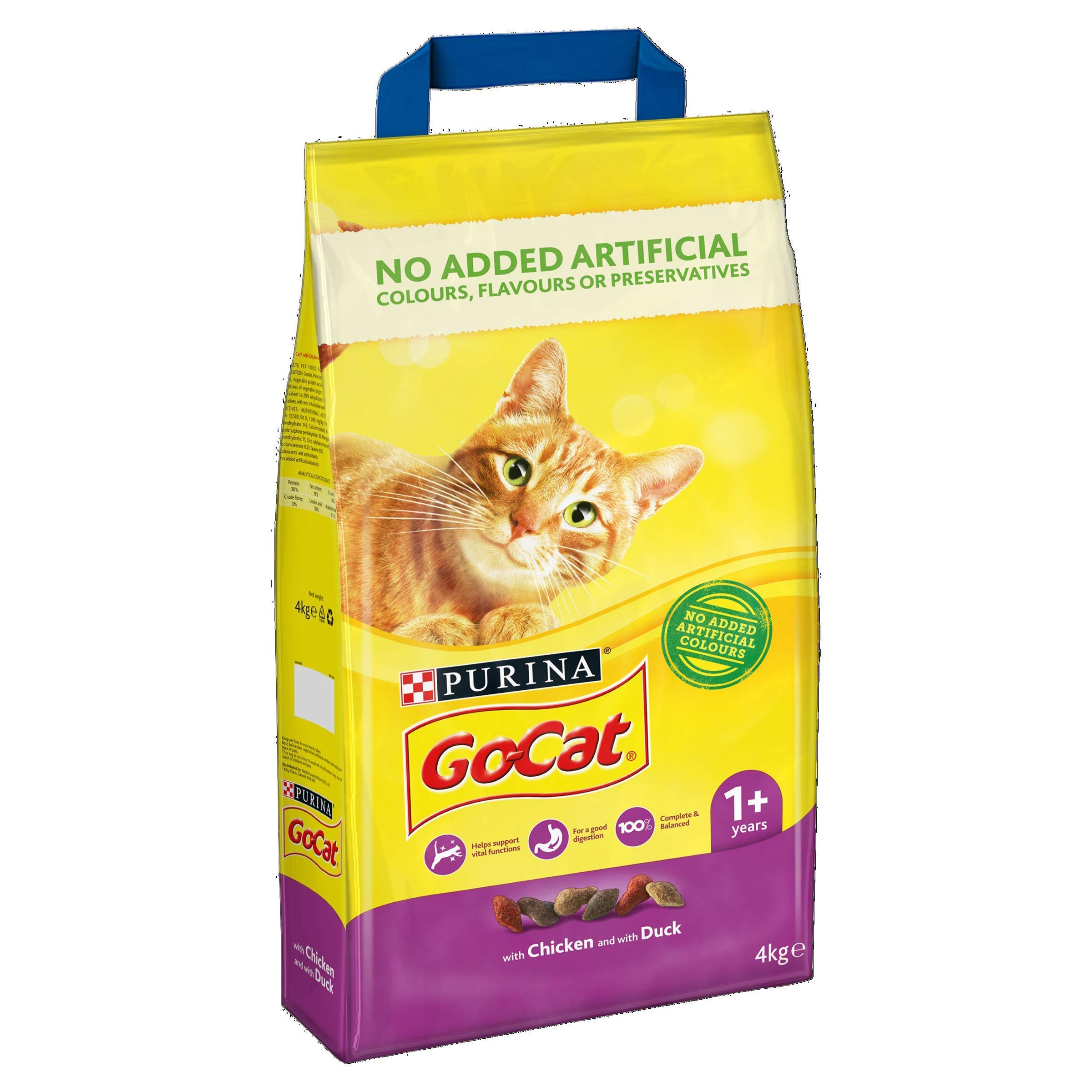 GO-CAT Chicken and Duck Dry Cat Food 4kg