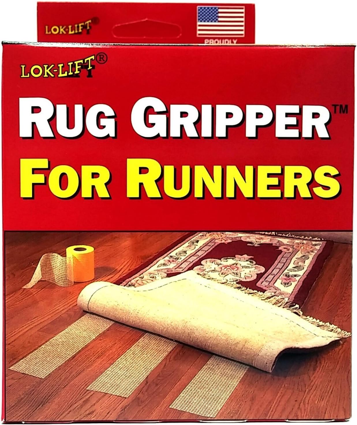 Lok-Lift Rug Gripper for Runners Non-slip Tape, 4-Inch by 25-Feet (Pack of 2) by Optimum Technologies