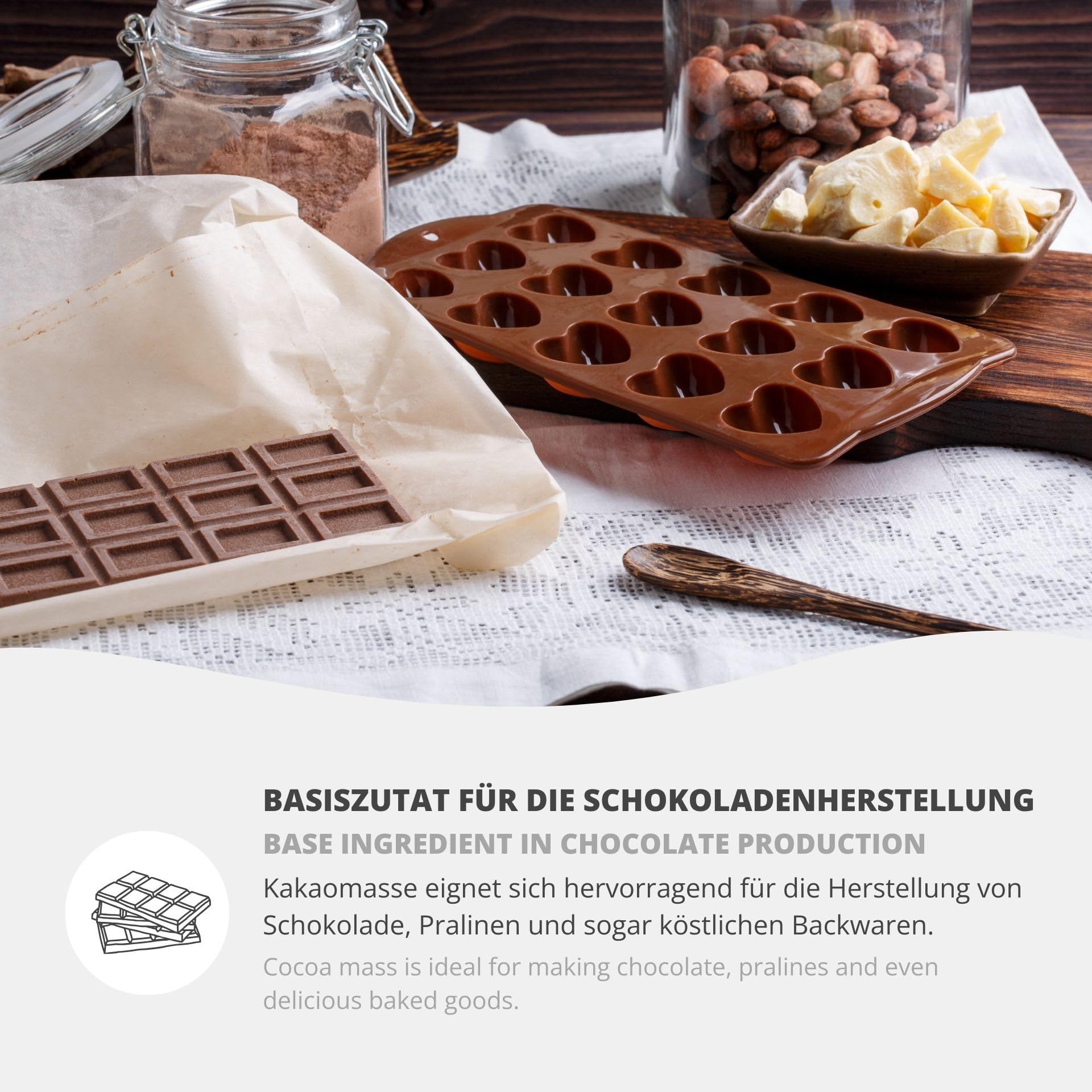 Kakaomasse 1kg rohkost vegan ohne Zuckerzusatz