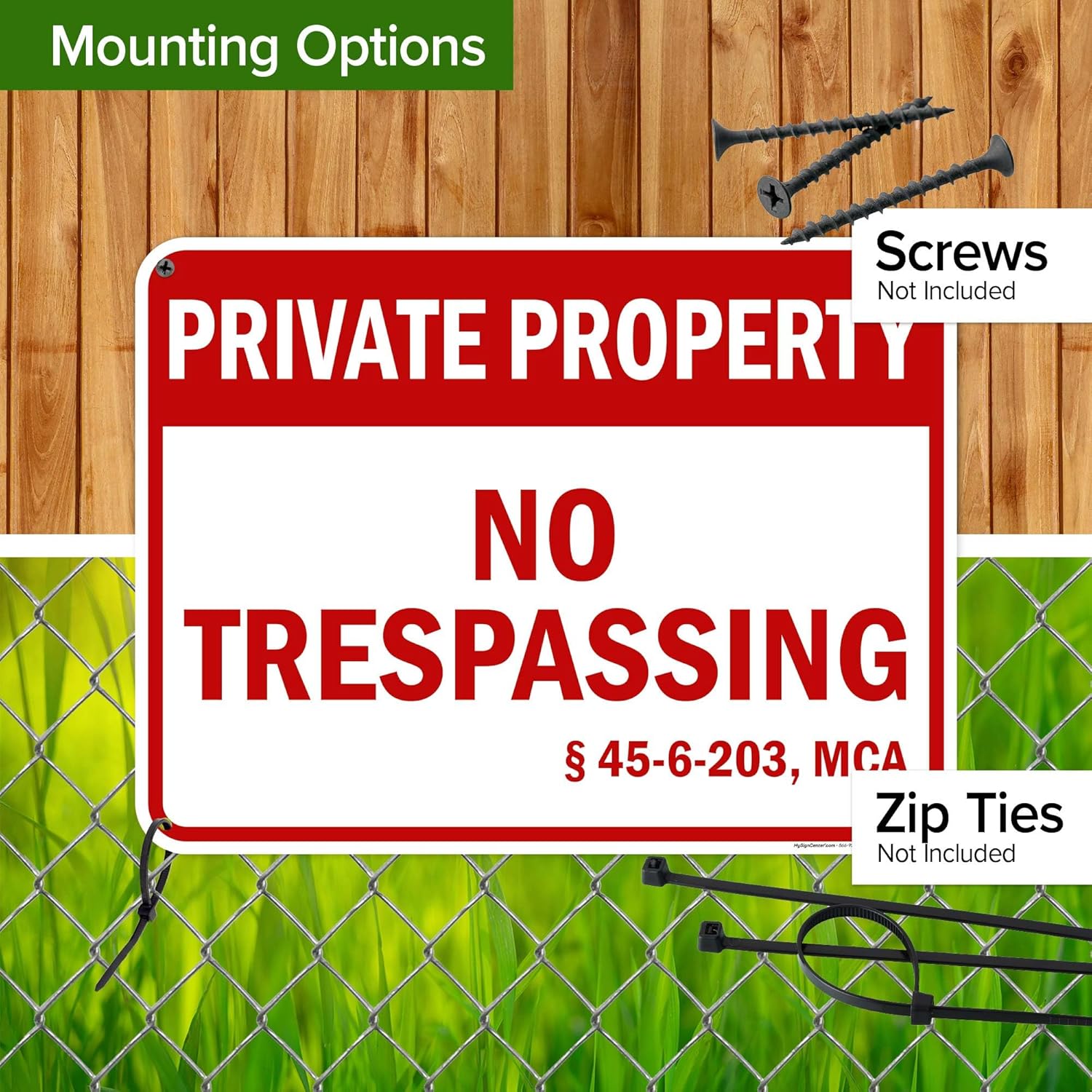 Montana No Trespassing Private Property Sign, 18x24 Inches, 55 mil thick HDPS (high density polystyrene), Made in USA by My Sign Center