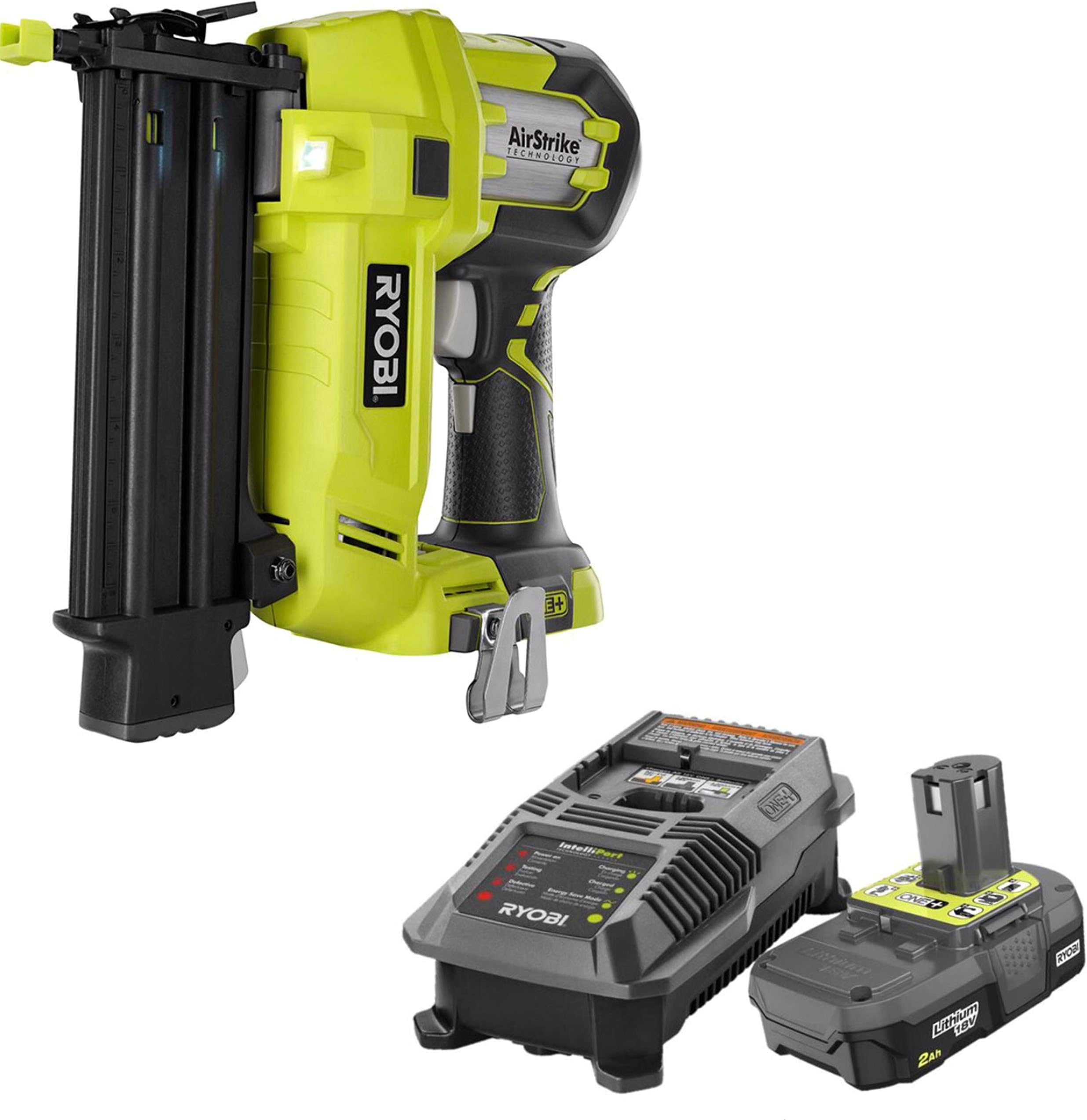 3 Piece 18V One+ Airstrike Brad Nailer Kit (Includes: 1 x P320 Brad Nailer, 1 x P190 18-Volt ONE+ 2.0 Ah lithium-ion compact battery P118 dual chemistry charger and an operator’s manual