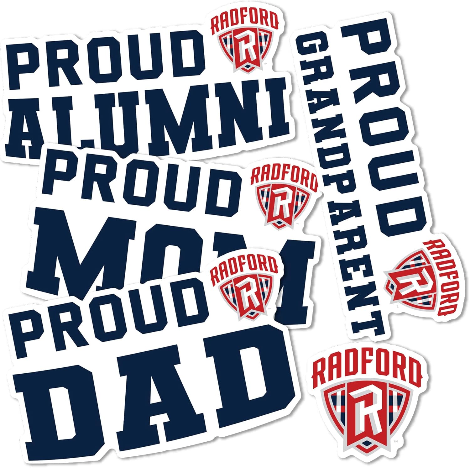 Radford University Highlanders Sticker Vinyl Decal Laptop Water Bottle Car Scrapbook (Family Full Sheet)
