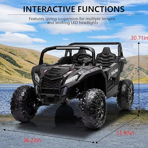 Miniatura 2 de XXL 2023 24V 4WD UTV para niños con control remoto para padres, auto eléctrico de juguete 4x4 para niños y niñas, juguete de 4 ruedas con música,