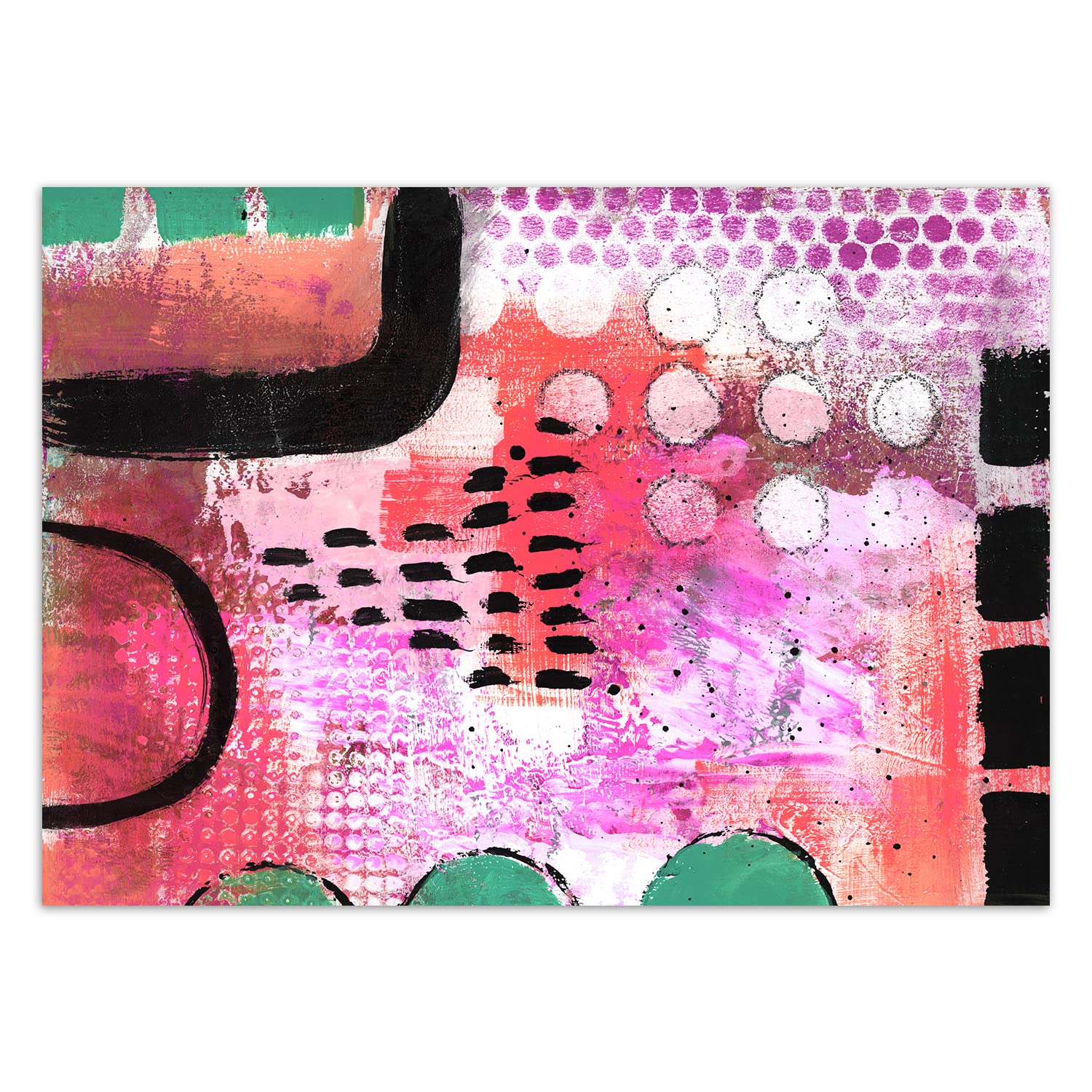 Feeby Fotomurali Poster Gigante Come dipinto Forme geometriche Cerchi 450x315 cm rosa Decorazione Murale Fotografica Gabinetto Per Casa Soggiorno Salone Camera Degli Ospiti Astrazione Struttura