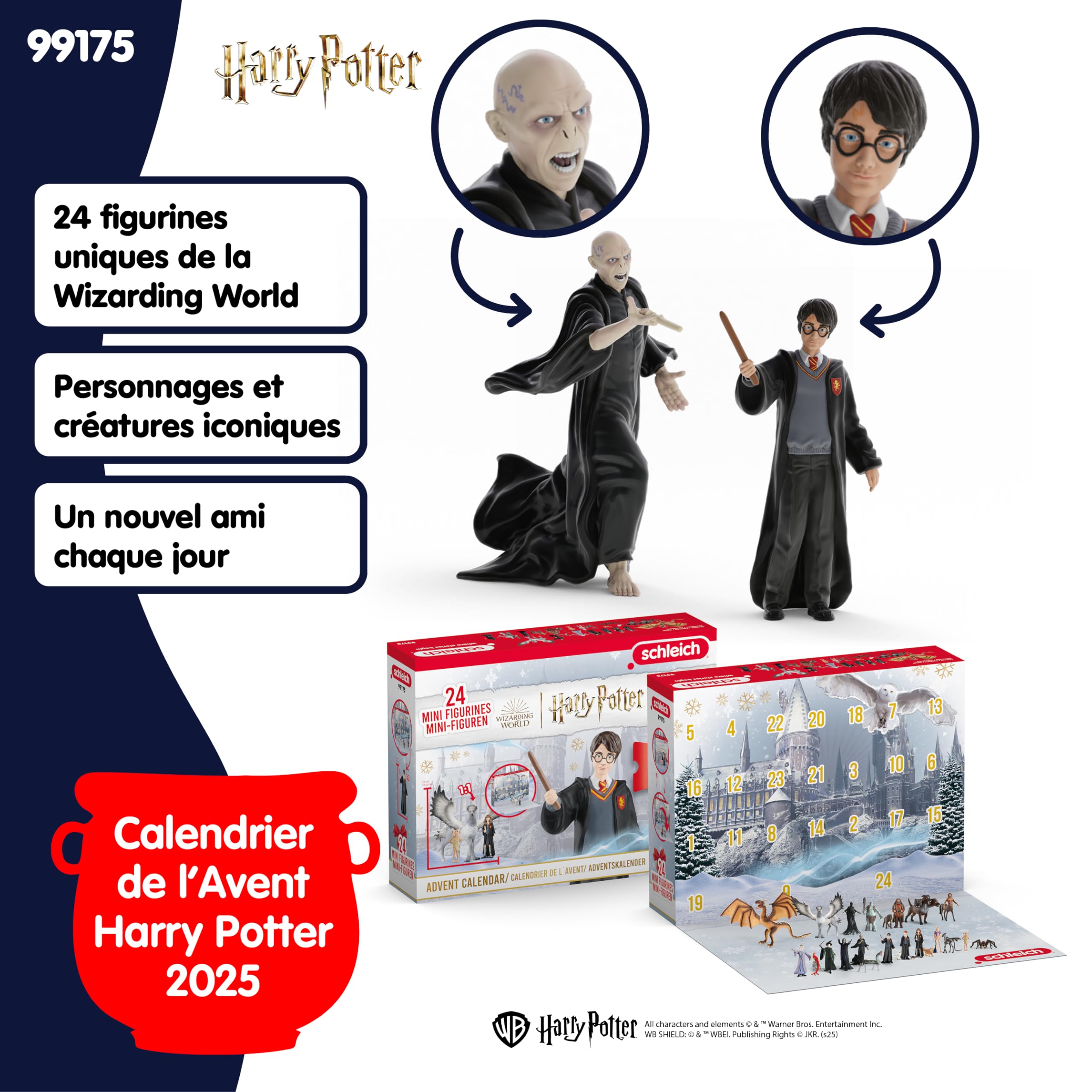 schleich HARRY POTTER calendrier de l’Avent 2025 – 99175 | figurines de collection et de jeu détaillées | idée de cadeau pour enfants dès 6 ans & collectionneurs | calendrier de Noël avec 24 figurines