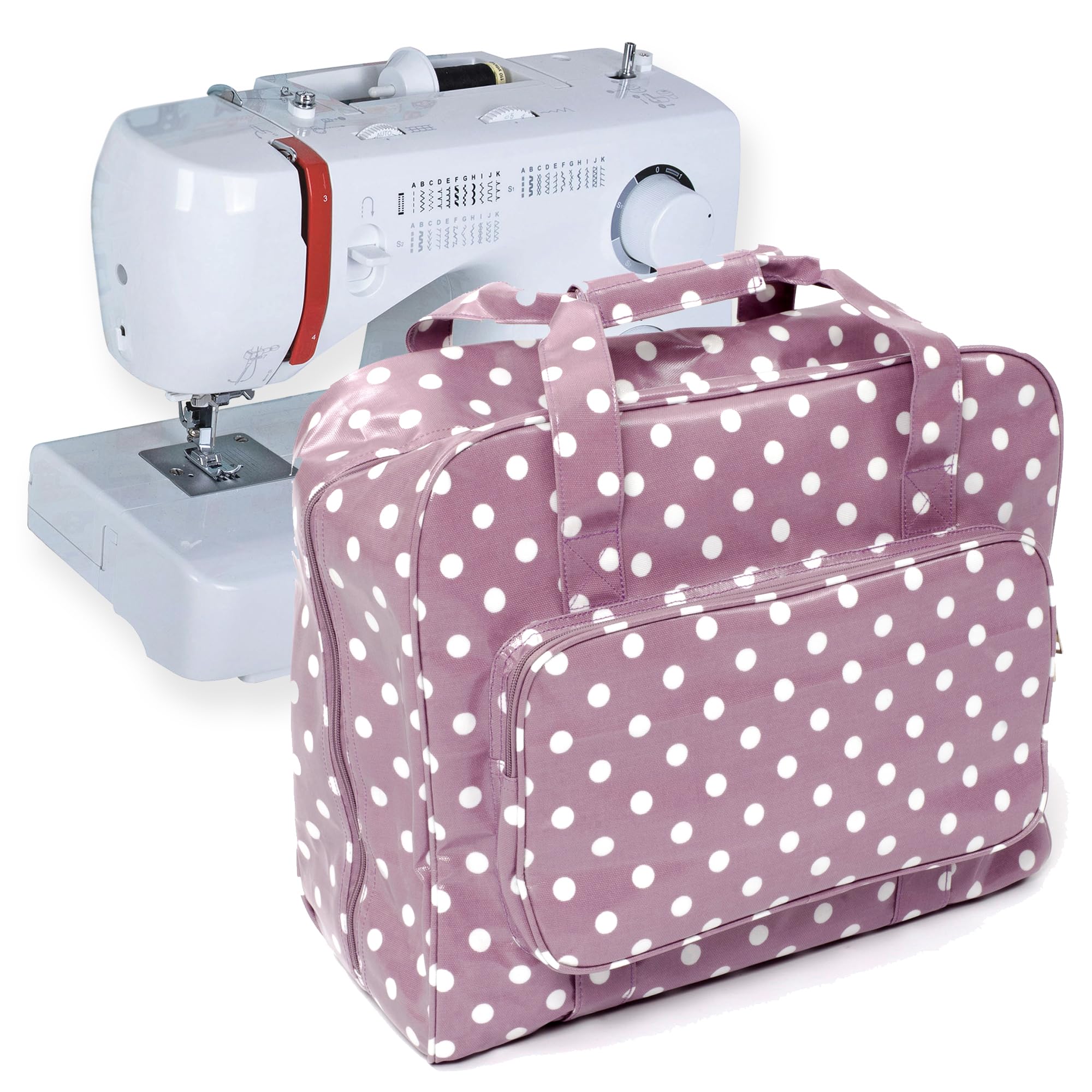 Hobby Gift Mauve Spot Mr4660q Sewing Machine Bag: Pvc: ((D/W/H): 20 X 43 X 37Cm