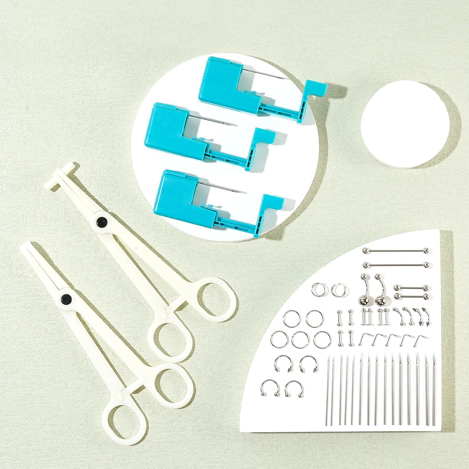 14G 16G 20G Body Piercing Kit for Belly Button/Lip/Tongue/Ear/Nose/Eyebrow/Nipple Piercing Gun Kits Safe Body Piercing Needle Tools for Women Men