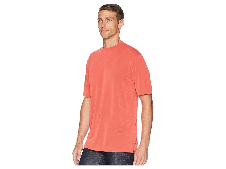 

BUGATCHI Textured Modal-Blend Crew T-Shirt (Ruby) Men's Clothing, Red