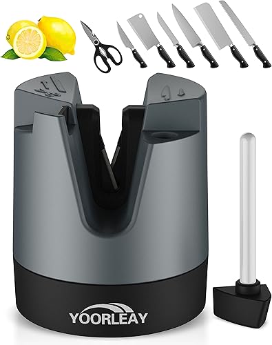 Afiladores de cuchillos - Afiladores de cuchillos de ajuste automático de ángulo para cuchillos de cocina, cuchillos de hoja recta, cuchillos