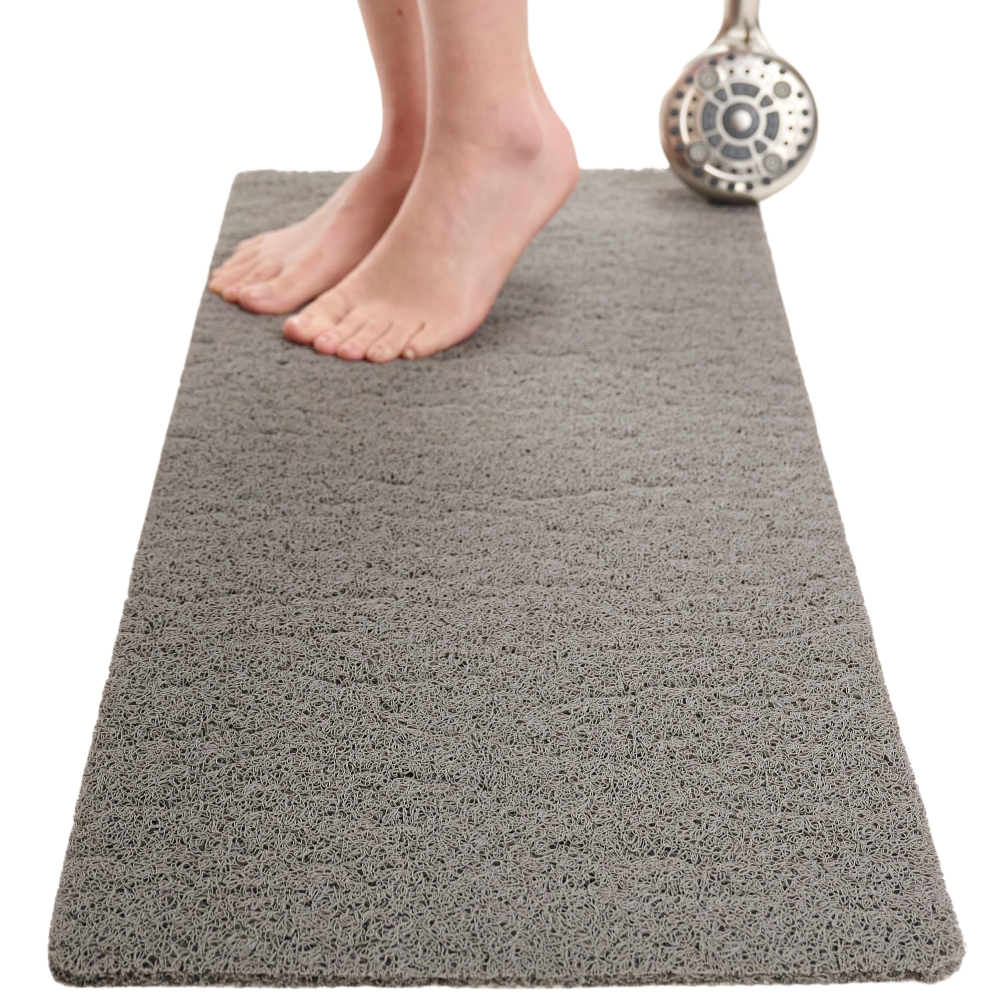 Non Slip Bathtub Mat Shower Mat for Tub - Loofah Bath Mats for Bathroom - 40x16 Bathtub Floor Mat - Textured Anti Slip Bath Mat Without Suction Cups - Secure Mat for Wet Areas (40x16 Gray)