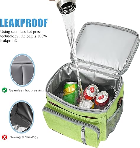 Miniatura 62 de MIYCOO - Lonchera para hombres y mujeres adultos con doble cubierta, a prueba de fugas, con aislamiento, suave, grande, hielera para el trabajo