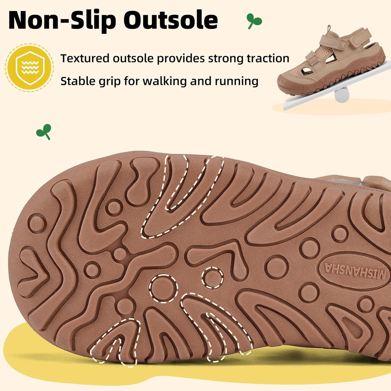 Mishansha Toddler Sandals Kids Walking Shoes Boys Girls Anti-Collision Breathable Sandals Toddler Adjustable Strap Non-Slip Outdoor Sneakers for Hiking Sports Trail Running
