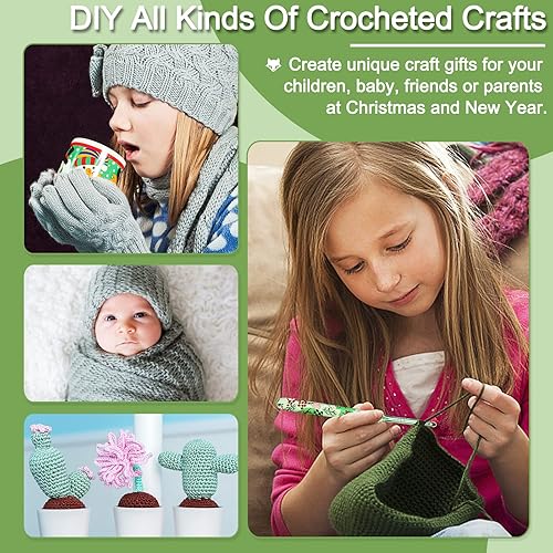 Miniatura 6 de Coopay Juego completo de ganchos de ganchillo para principiantes, 0.089 in-0.315 in, ganchos de ganchillo ergonómicos para manos artríticas, bonito