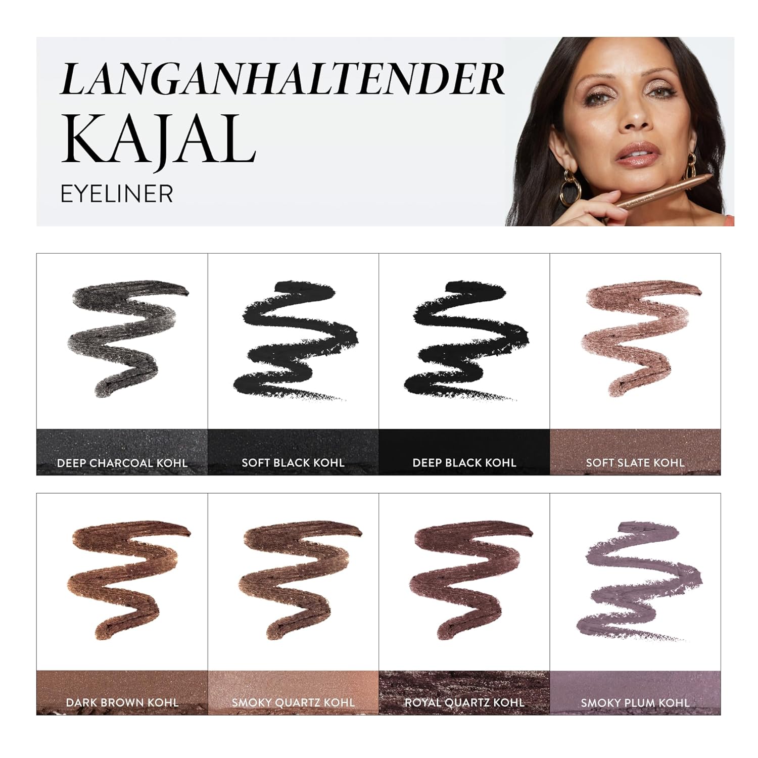 LAURA GELLER NEW YORK Kajal Longwear Kohl Eyeliner Pencil with Caffeine, Smooth & Blendable Makeup, Smokey Quartz - Image 2