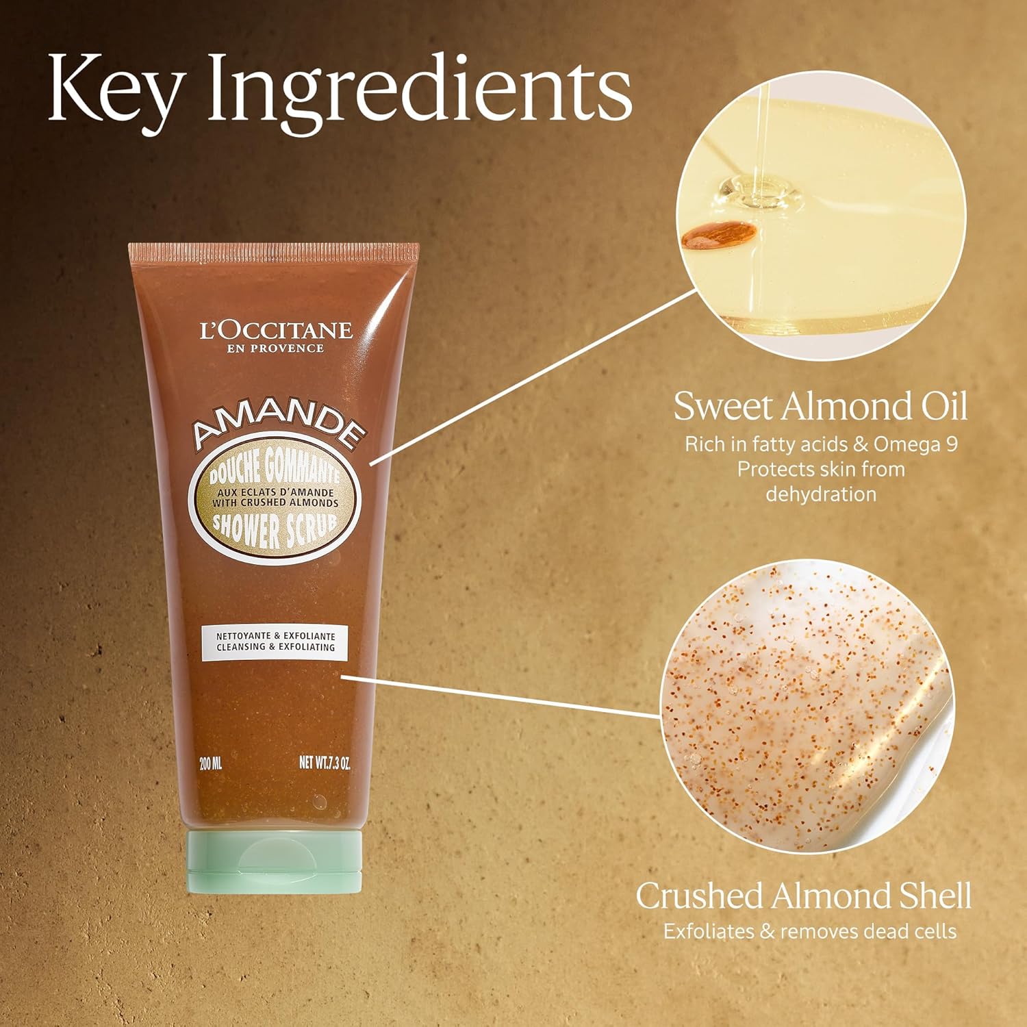 L’Occitane Almond Shower Scrub, 2-In-1 Exfoliating Body Wash with Nourishing Oil Removes Dead Skin Cells & Cleanses for Smooth, Soft & Radiant Skin - Image 7