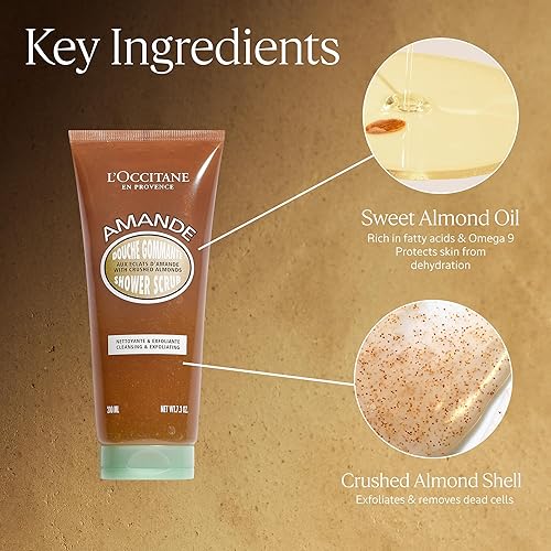 Miniatura 7 de L'OCCITANE Exfoliante de ducha de almendras de 6.8 fl oz, 7.3 oz.