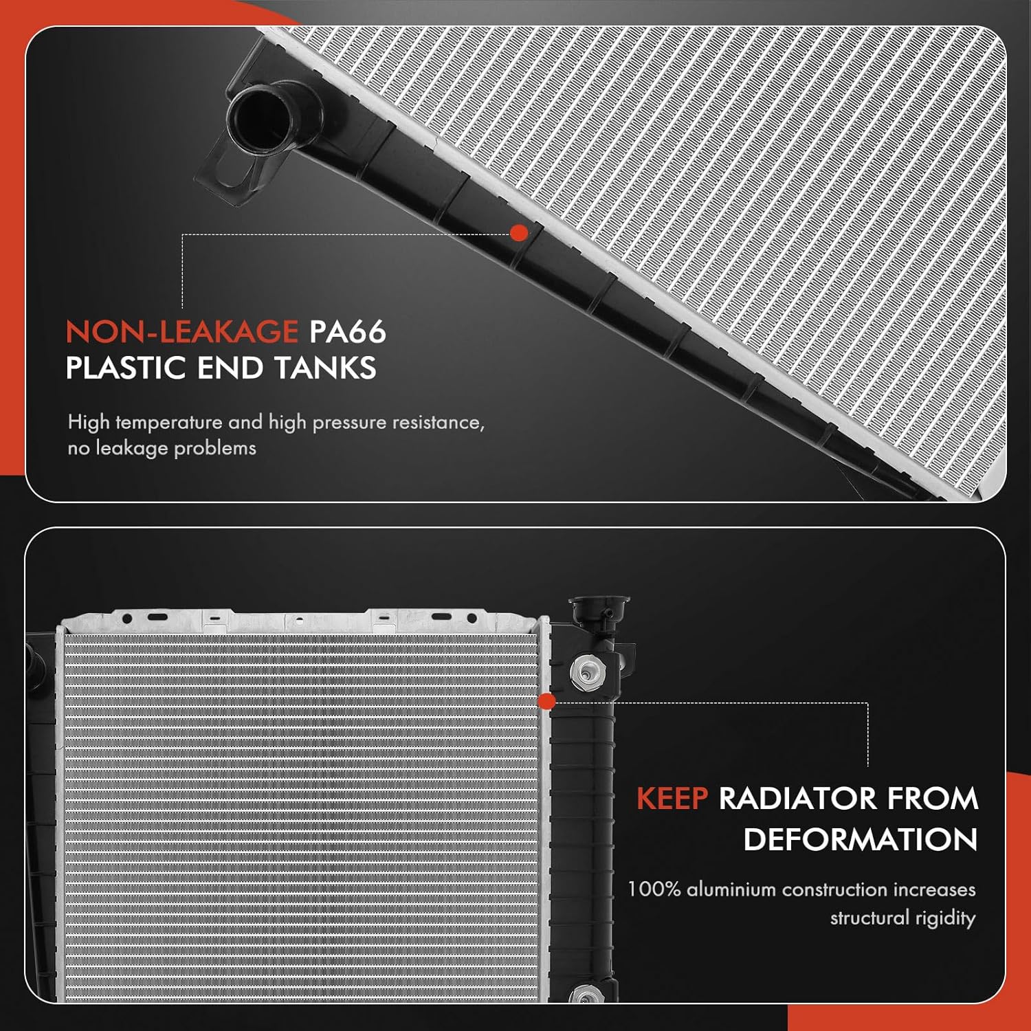 A-Premium Engine Coolant Radiator with Transmission Oil Cooler Compatible with Ford Ranger 1985-1994 & Mazda B2300 1994 2.0L 2.3L, Automatic Transmission, Replace# E57H8005JA, E57H8005MA