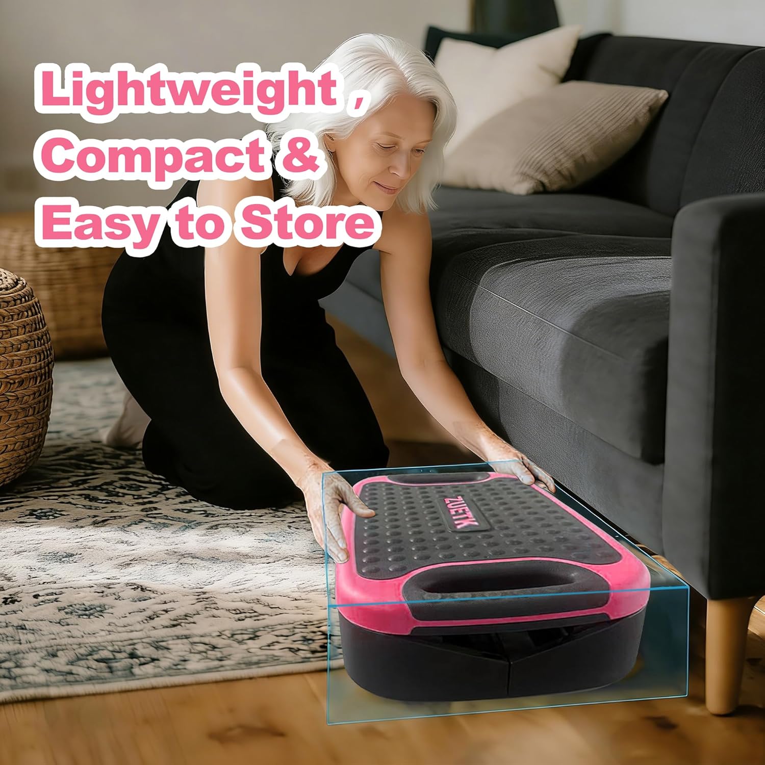4-In-1 Balance Board and Stepper Exercise Platform - Aerobic Step Adjustable Home Workout Slant Board, Non Slip Soft cushion - With Home Workout Suggestions