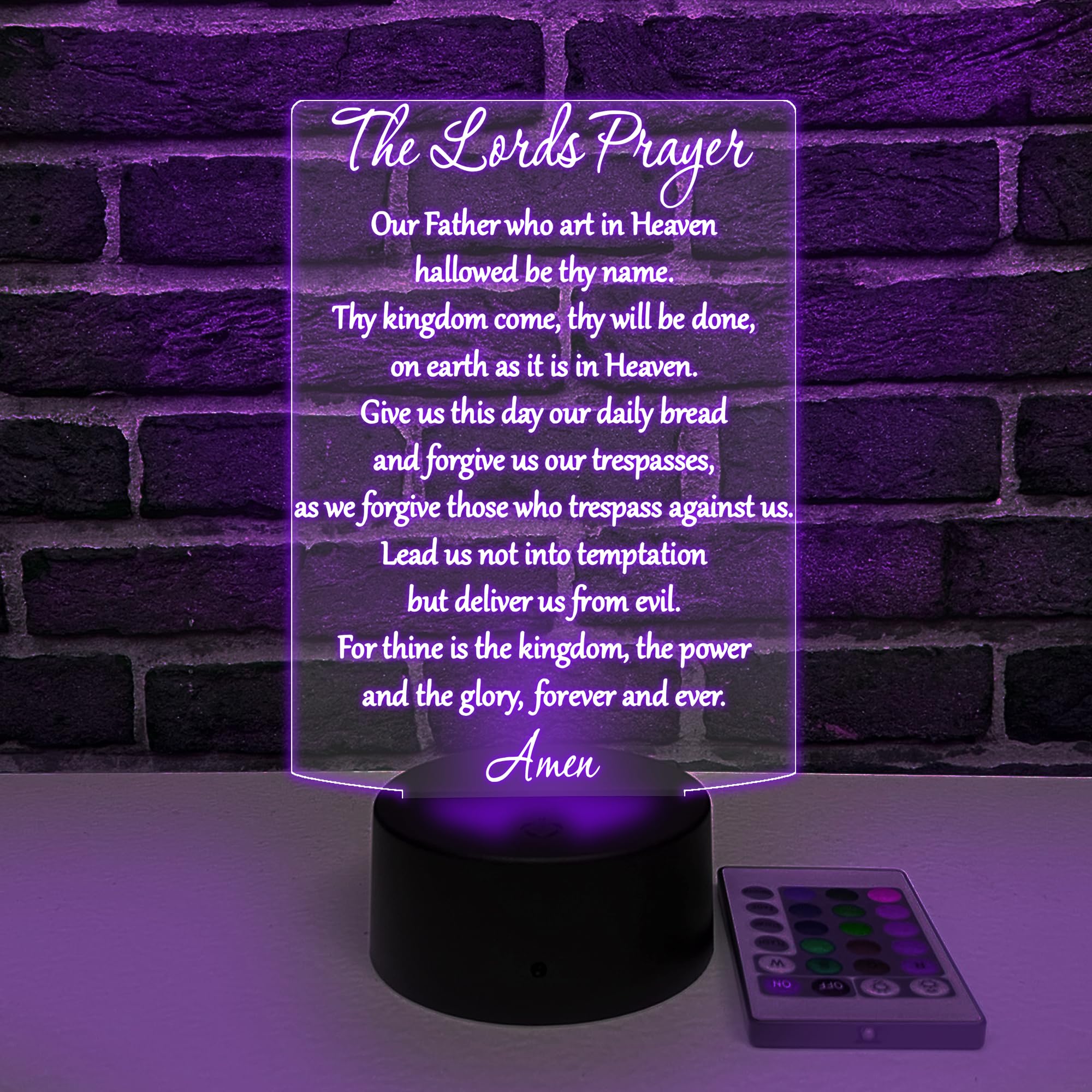 Led Bible Verse Our Father The Lords Prayer Night Light Decor - VWAQ BACR14