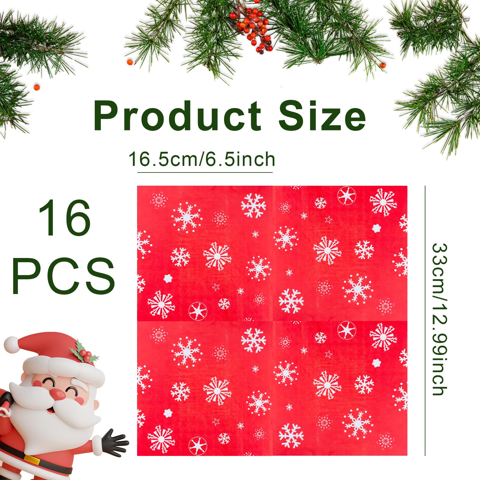 20 Pièces Noël Serviettes En Papier Jetables,Doux