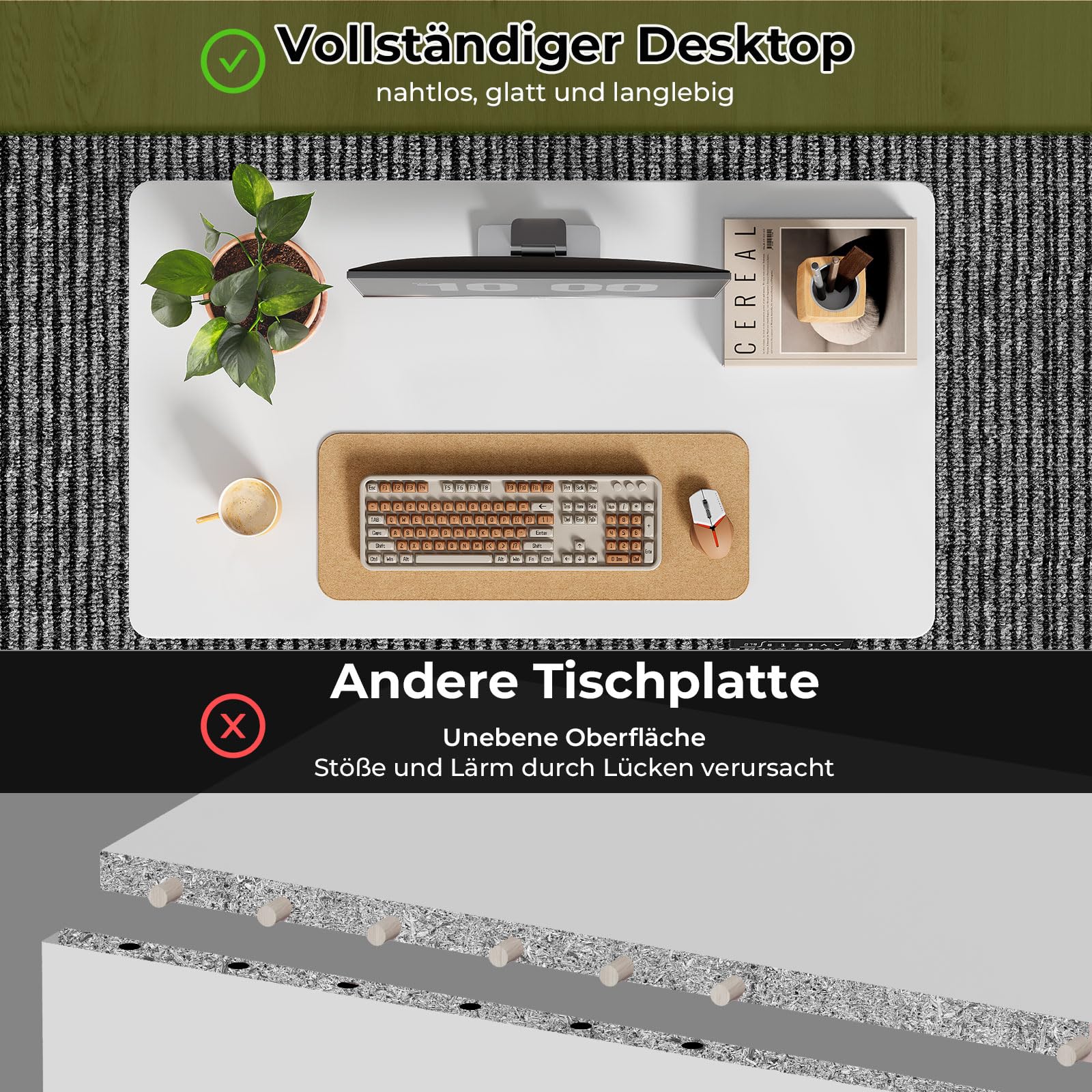 Gibbon Mounts 88x50cm Kleiner höhenverstellbarer Schreibtisch mit Rollen | Mobiler elektrischer Computertisch mit weißer einteiliger Tischplatte & 4 feststellbaren Räder, für kleine Wohnbereiche
