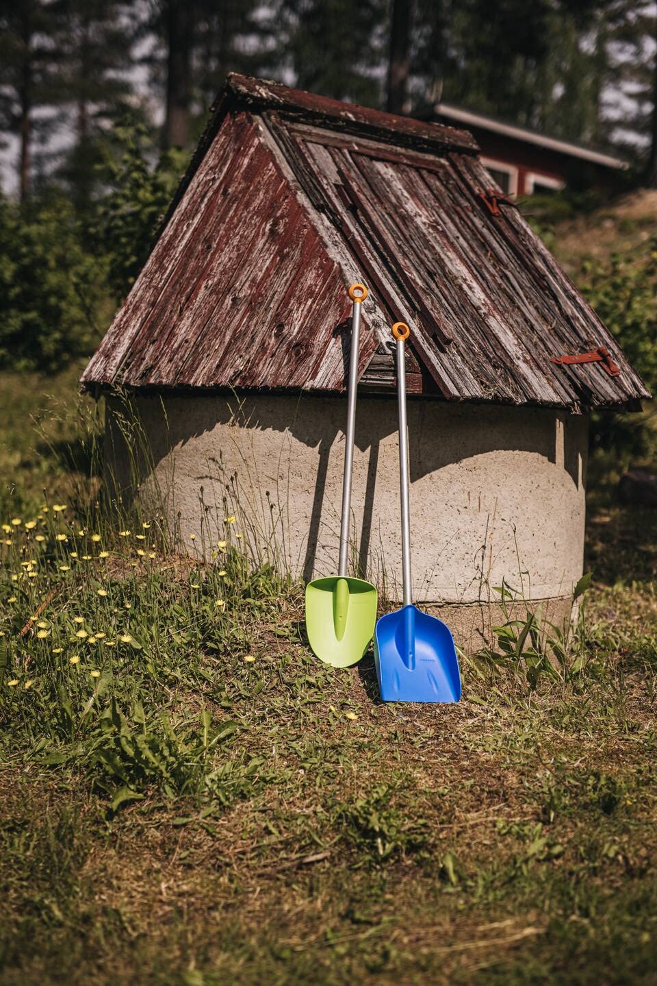 Fiskars Pala per bambini, Lunghezza: 91 cm, Testa in plastica/Manico in alluminio, Verde/Arancione, MyFirst Fiskars, 1001420