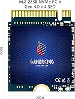 Vista 9 de GAMERKING Unidad interna de estado sólido SSD NVMe PCIe Gen 4.0X4 M.2 2230 de 512 GB, compatible con PS5, Steam Deck, Microsoft Surface, Ultrabook