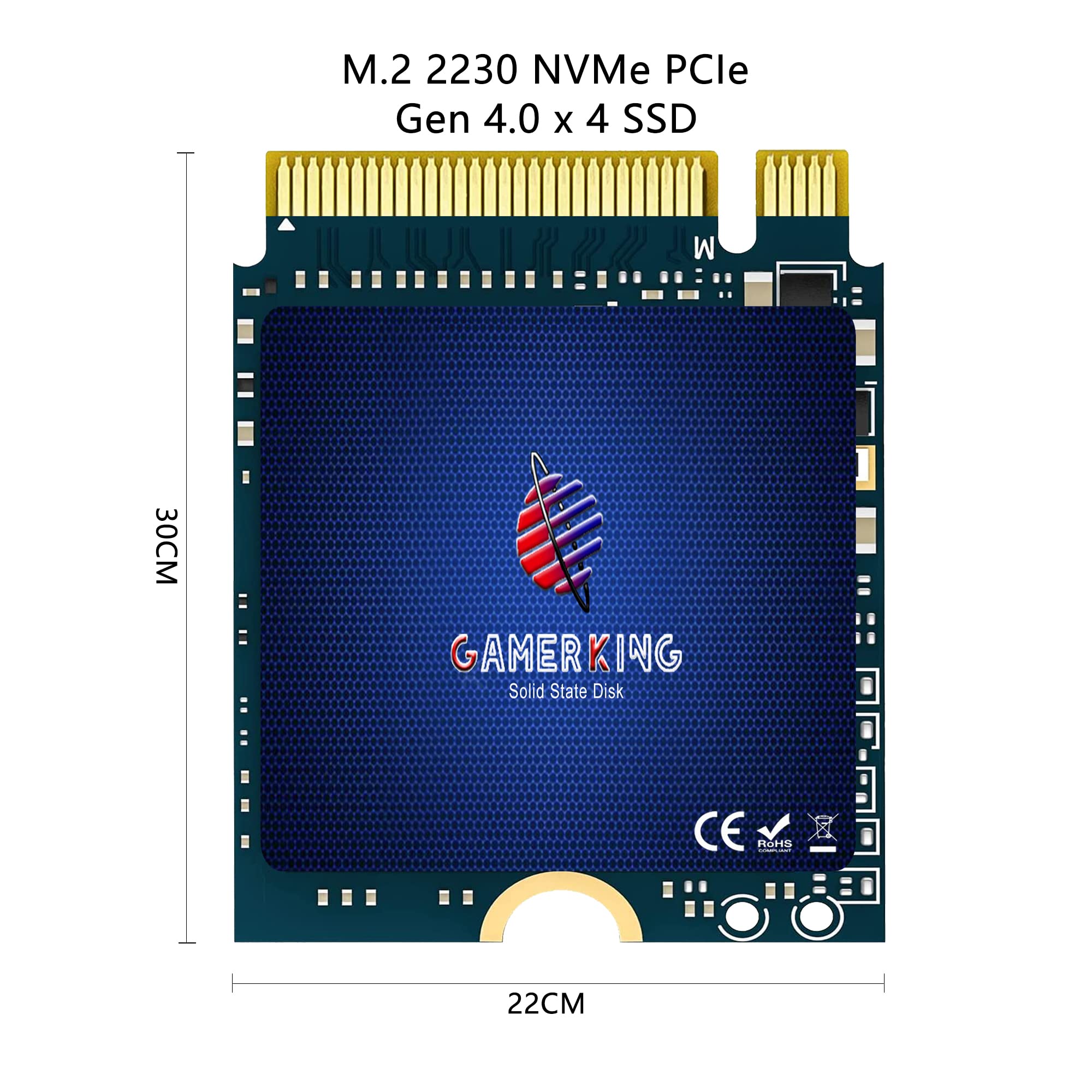 GAMERKING Unidad interna de estado sólido SSD NVMe PCIe Gen 4.0X4 M.2 2230 de 512 GB, compatible con PS5, Steam Deck, Microsoft Surface, Ultrabook, laptop, escritorio, GPD (M.2 2230 PCIe 4.0, 512 GB)