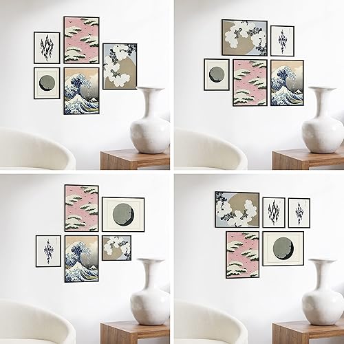 Miniatura 5 de HAUS AND HUES Portarretratos para pared, juego de 5 marcos de fotos negros, collage de marcos de fotos, marcos de fotos a granel, marcos de fotos