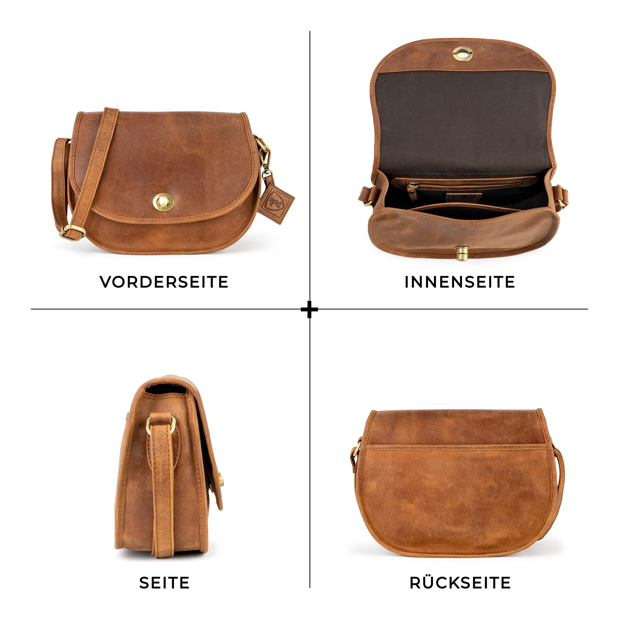 Berliner Bags Umhängetasche Pavia Vintage aus Leder für Damen - Braun