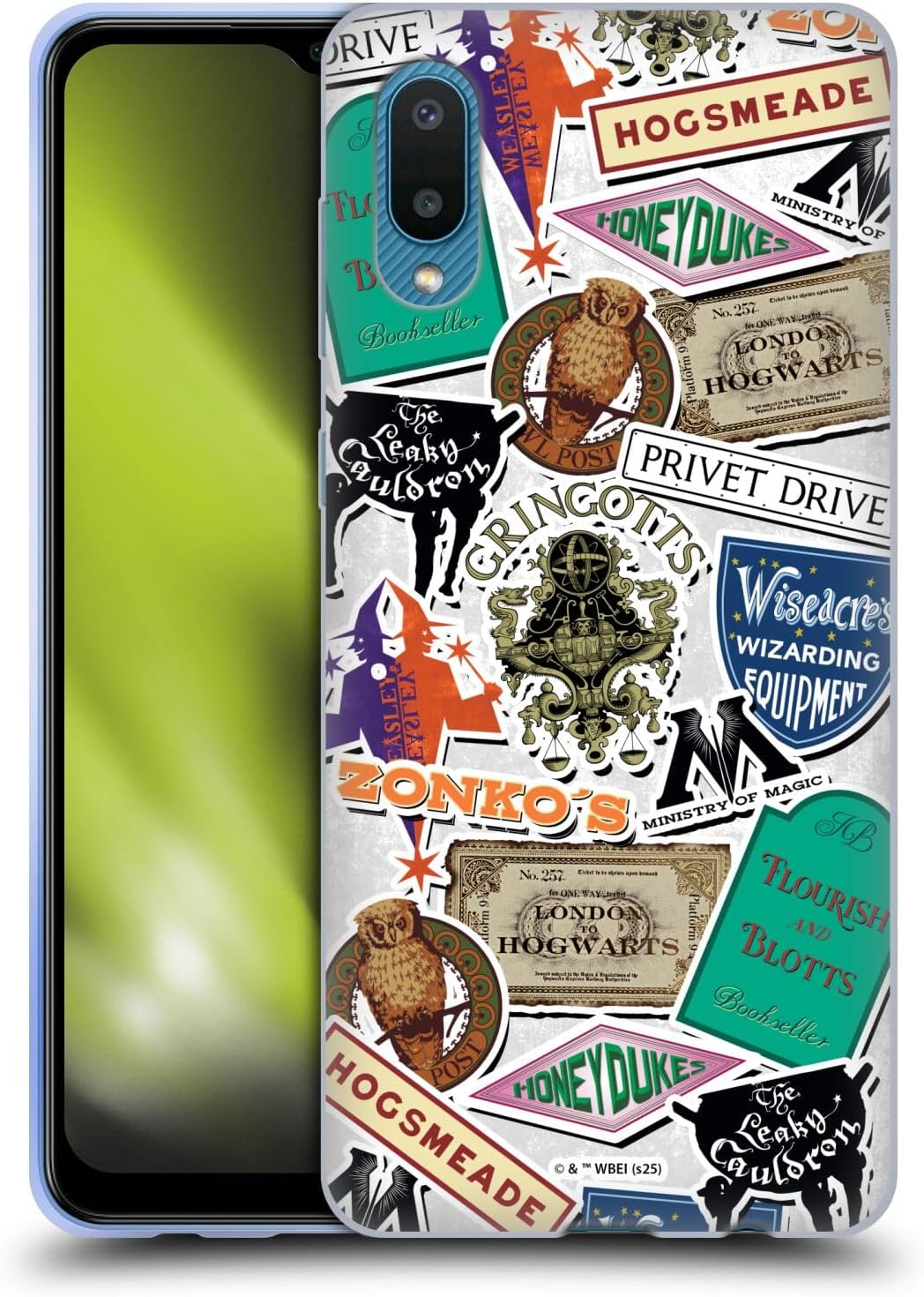 Head Case Designs Officially Licensed Harry Potter Logo Collage Locations Typography Gel Case [Military Grade Protection] Compatible With Samsung Galaxy A02/M02 (2021)