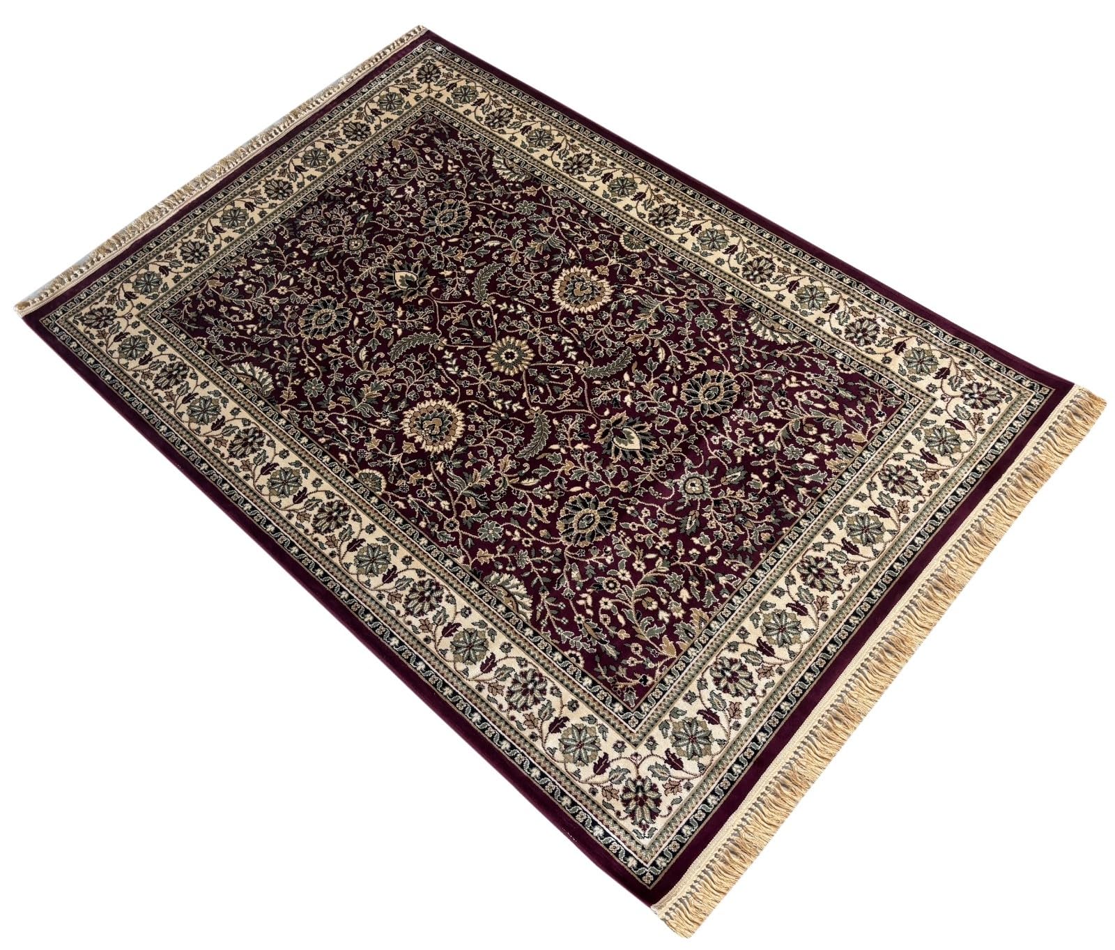 Kashmir Design M604M - Tappeto orientale in viscosa lucida, 150 x 210 cm, colore: Marrone castano