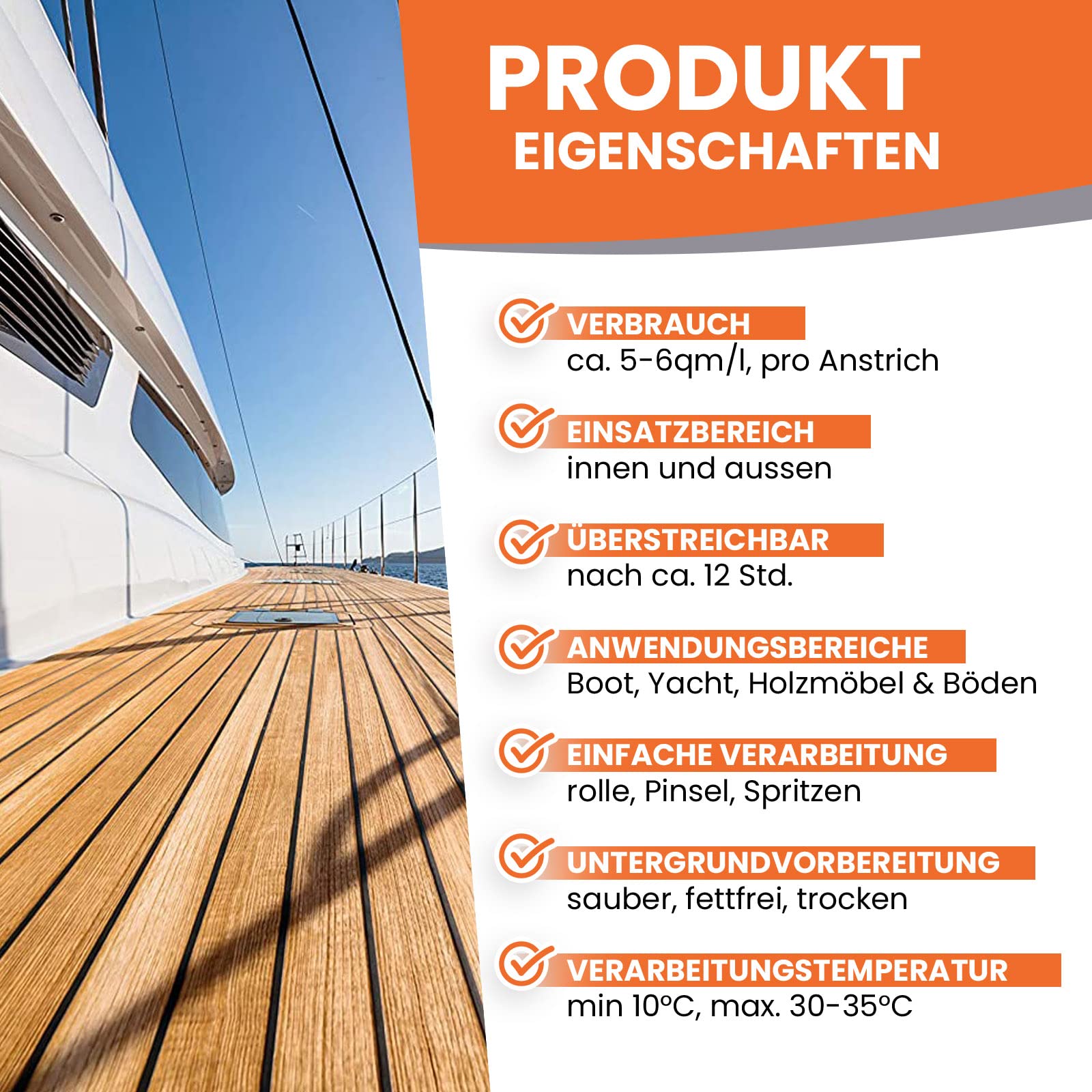 BEKATEQ BE-400 Premium Bootslack farblos seidenmatt, 1 Liter I Klarlack für Holz, Schiffe, Möbel I hochbelastbarer & wetterbeständiger Parkettlack, Treppenlack, Yachtlack I für innen & außen