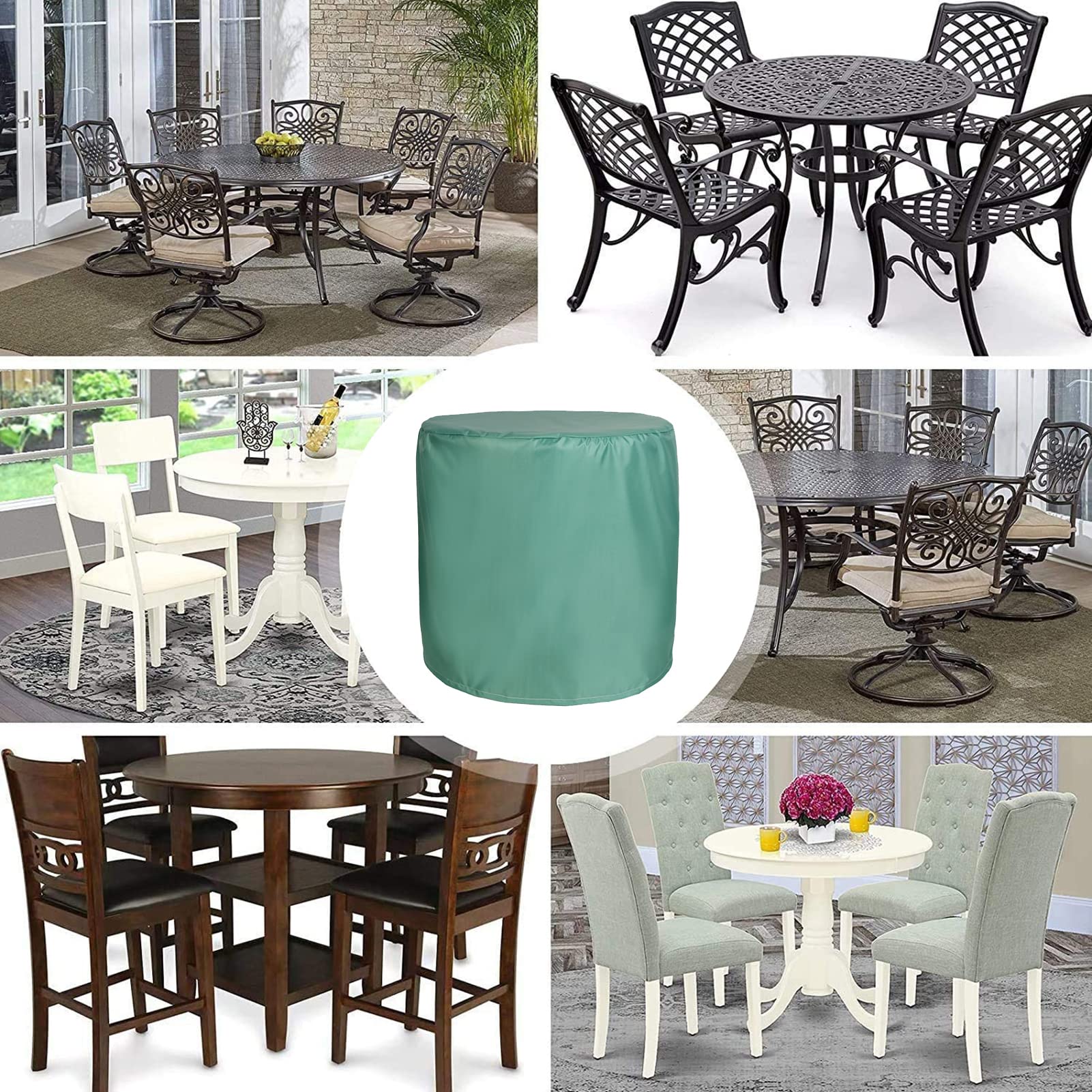 Grande Il Giro All'aperto Giardino 163×84cm, Terrazza Copertura Mobili Copritavolo Resistente Ai Raggi UV Impermeabile Robusto a Prova di Polvere Set di Mobili in Rattan