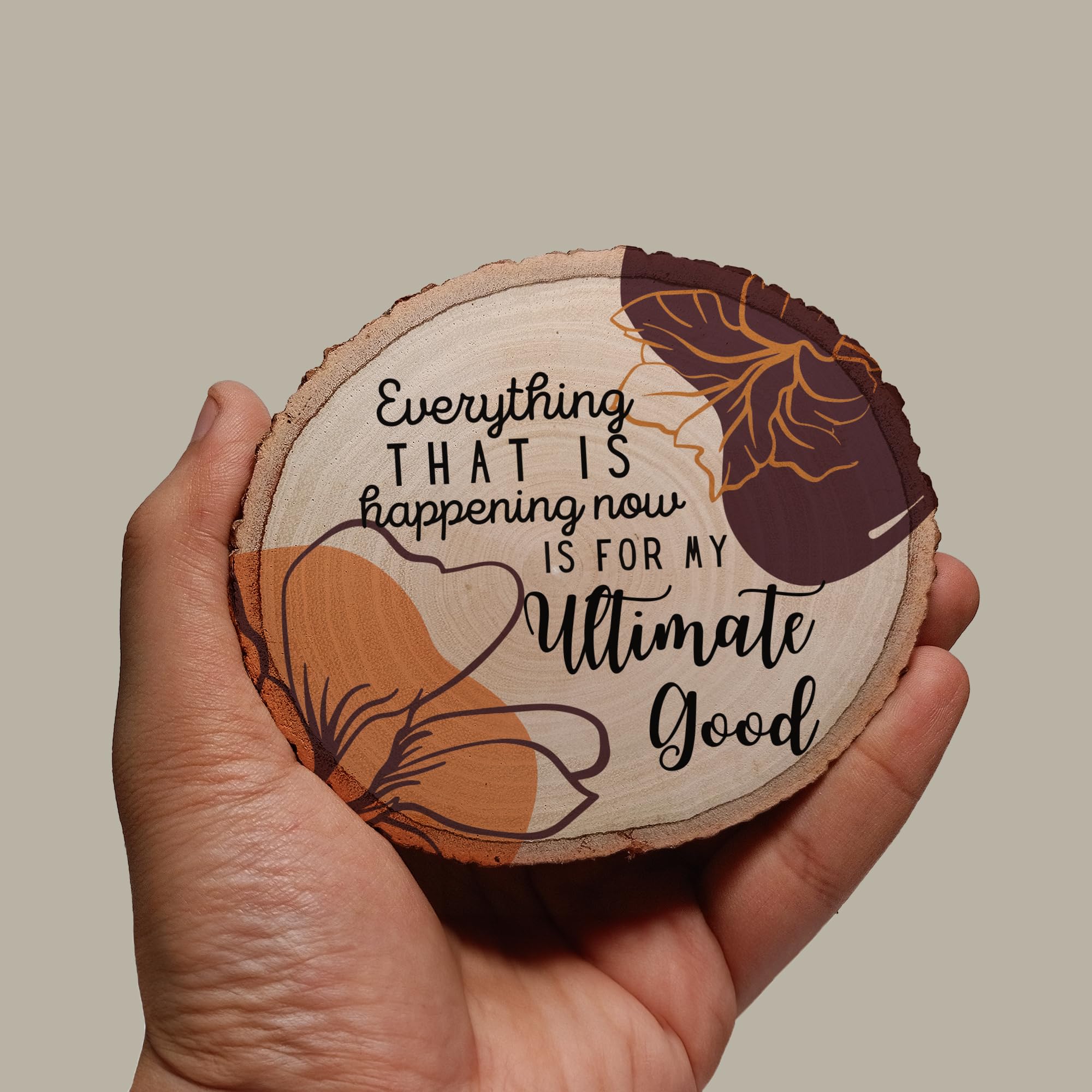 Motivational Wood Slice Plaque - Daily Inspiration -5
